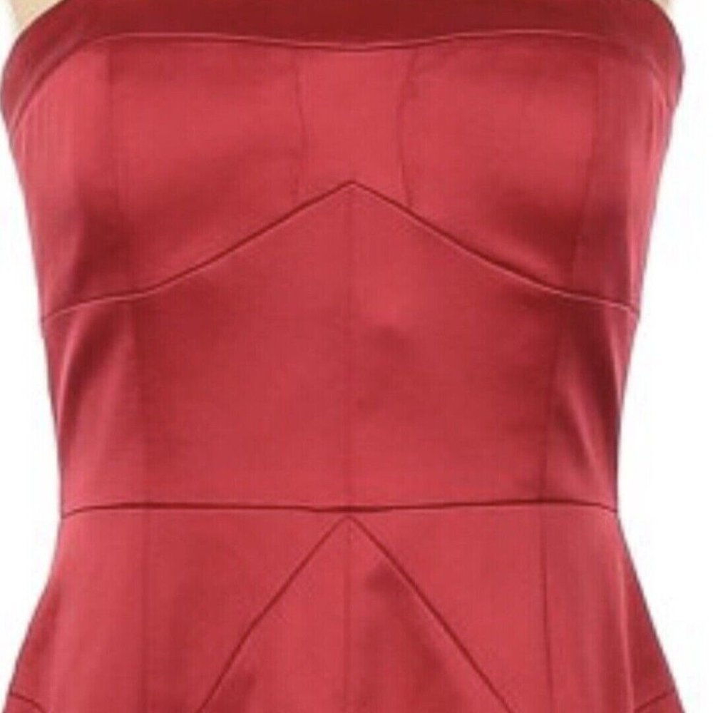 New Strapless Red Dress by Laundry by Design, Satin Sheath MSRP $295.00
